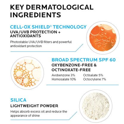 La Roche-Posay Anthelios Light Fluid Facial Sunscreen SPF 60, Lightweight Sunscreen For Face, Fluid Texture, Broad Spectrum SPF + Antioxidants, Oil Free & Oxybenzone Free, Travel Size 1.7 Fl. Oz.