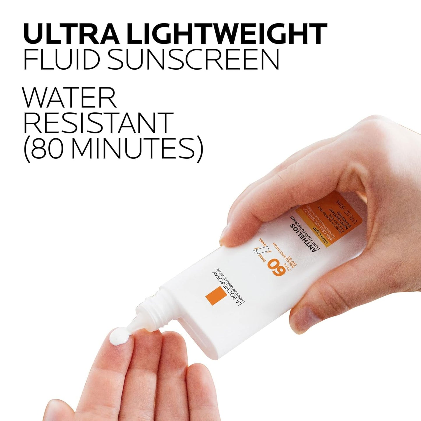 La Roche-Posay Anthelios Light Fluid Facial Sunscreen SPF 60, Lightweight Sunscreen For Face, Fluid Texture, Broad Spectrum SPF + Antioxidants, Oil Free & Oxybenzone Free, Travel Size 1.7 Fl. Oz.